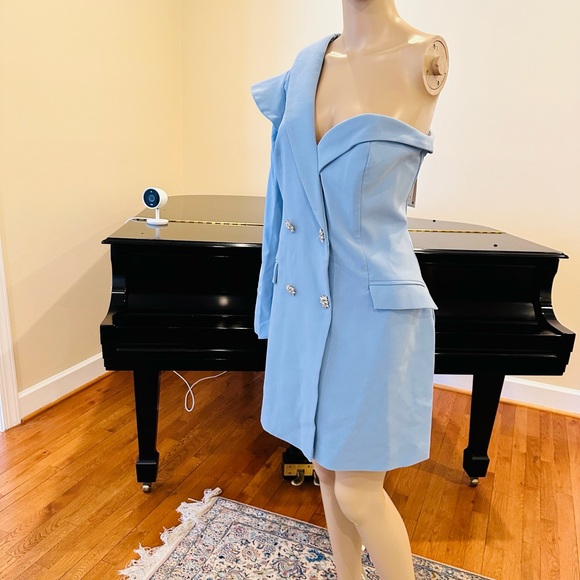 NWT BLOGGER’S FAVORITE LAVISH ALICE LUXURY ONE RUFFLE SLEEVE BLAZER DRESS - Picture 14 of 17